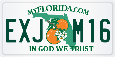 FL license plate EXJM16
