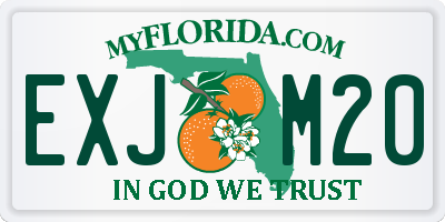 FL license plate EXJM20
