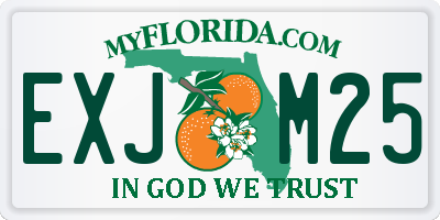 FL license plate EXJM25