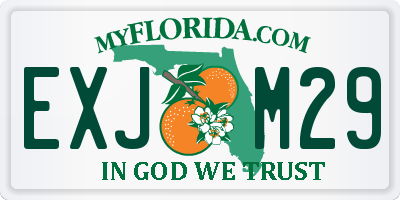 FL license plate EXJM29