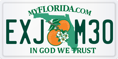 FL license plate EXJM30