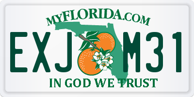 FL license plate EXJM31