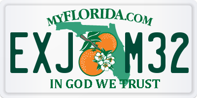 FL license plate EXJM32