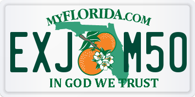 FL license plate EXJM50