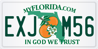 FL license plate EXJM56