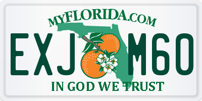 FL license plate EXJM60