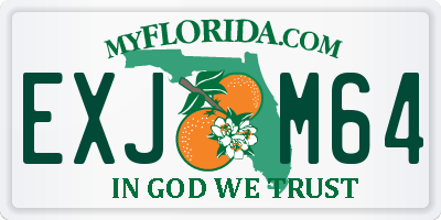 FL license plate EXJM64