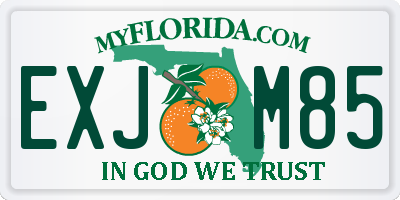 FL license plate EXJM85