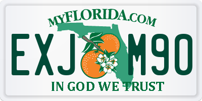 FL license plate EXJM90