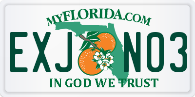 FL license plate EXJN03