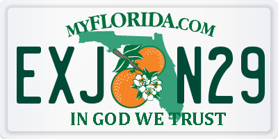 FL license plate EXJN29