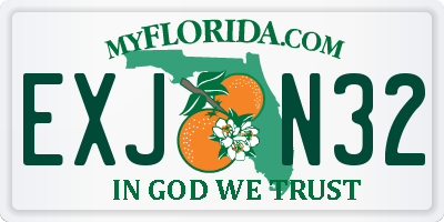 FL license plate EXJN32