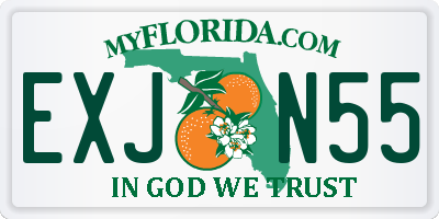 FL license plate EXJN55