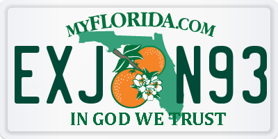 FL license plate EXJN93