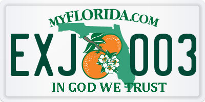 FL license plate EXJO03