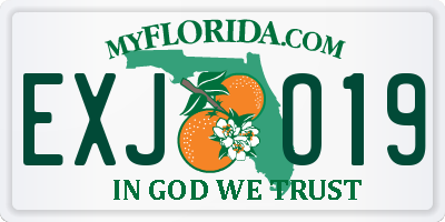 FL license plate EXJO19
