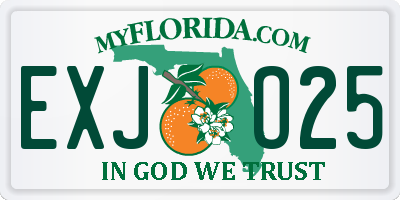 FL license plate EXJO25