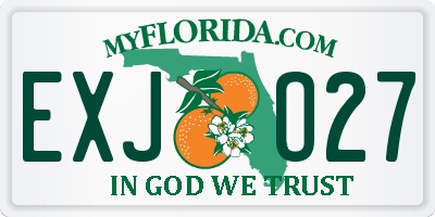 FL license plate EXJO27