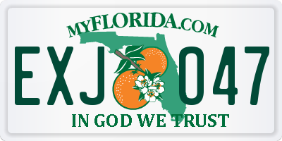 FL license plate EXJO47