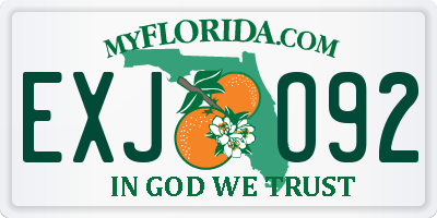 FL license plate EXJO92
