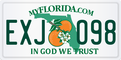 FL license plate EXJO98