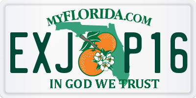 FL license plate EXJP16