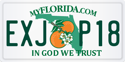 FL license plate EXJP18