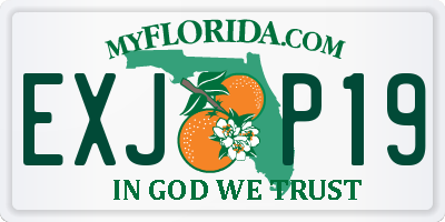 FL license plate EXJP19
