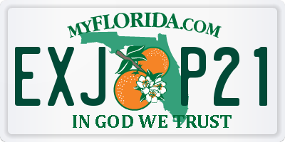 FL license plate EXJP21