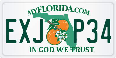 FL license plate EXJP34