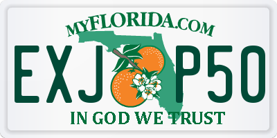 FL license plate EXJP50