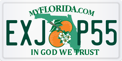 FL license plate EXJP55
