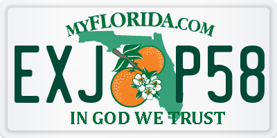 FL license plate EXJP58