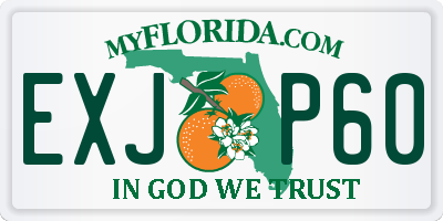 FL license plate EXJP60