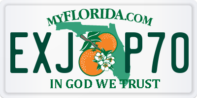 FL license plate EXJP70