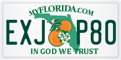 FL license plate EXJP80