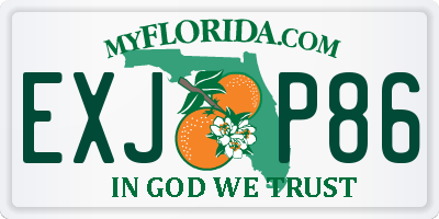 FL license plate EXJP86