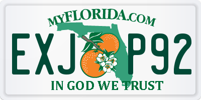 FL license plate EXJP92