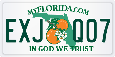 FL license plate EXJQ07