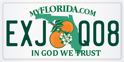 FL license plate EXJQ08