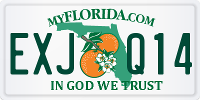 FL license plate EXJQ14