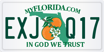 FL license plate EXJQ17