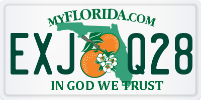 FL license plate EXJQ28