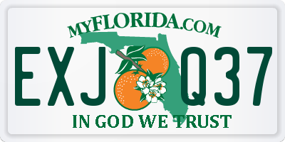FL license plate EXJQ37