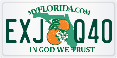 FL license plate EXJQ40