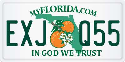 FL license plate EXJQ55