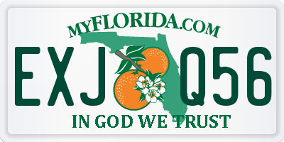 FL license plate EXJQ56