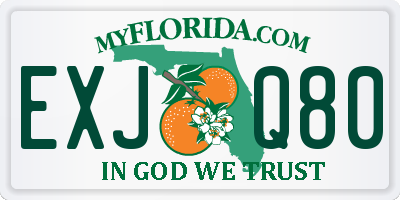 FL license plate EXJQ80