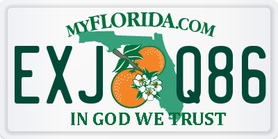 FL license plate EXJQ86