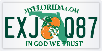 FL license plate EXJQ87